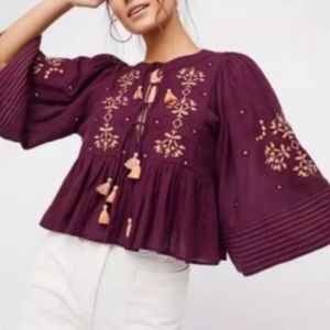Free people embroidered top